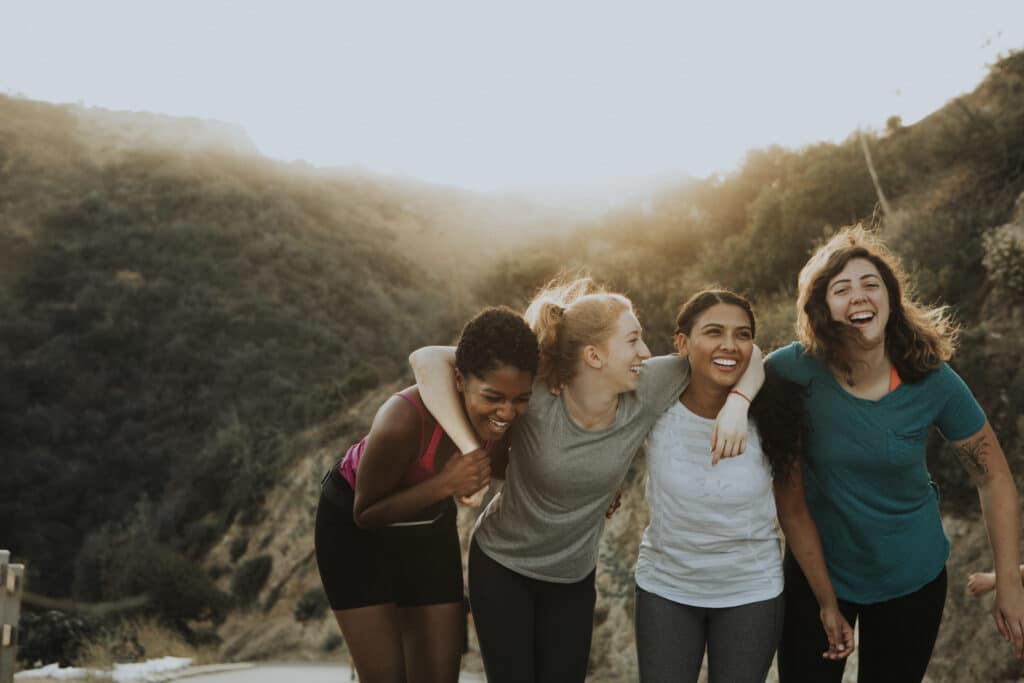 four girls outside enjoying nature after getting approved for their medical marijuana cards