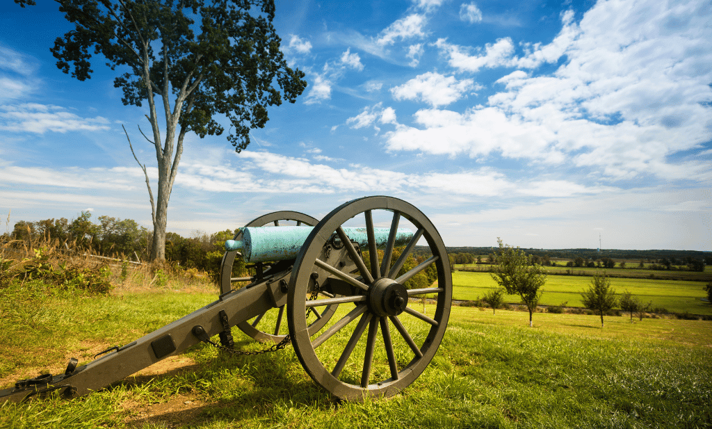 gettysburg national military park with historic cannon is a great place to visit after getting your medical card
