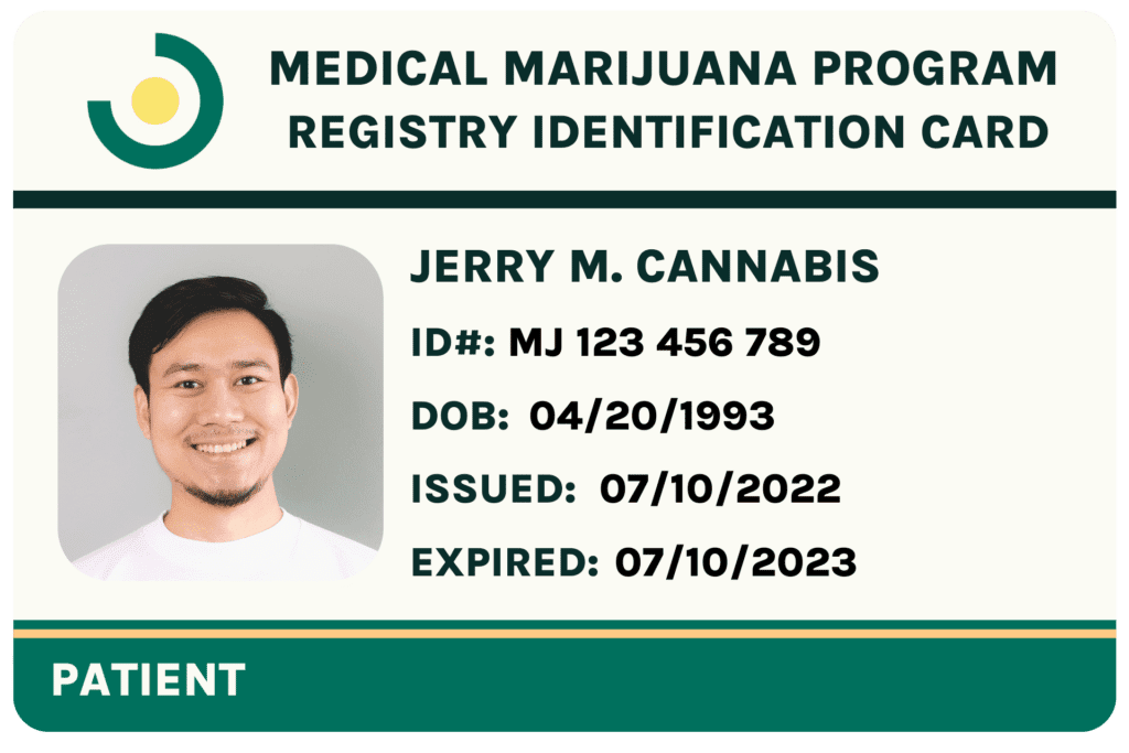 medical marijuana card example on leafy doc