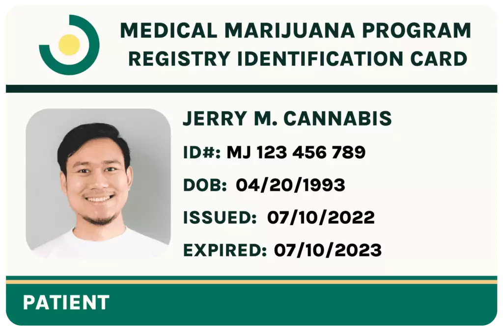 medical marijuana card example on leafy doc