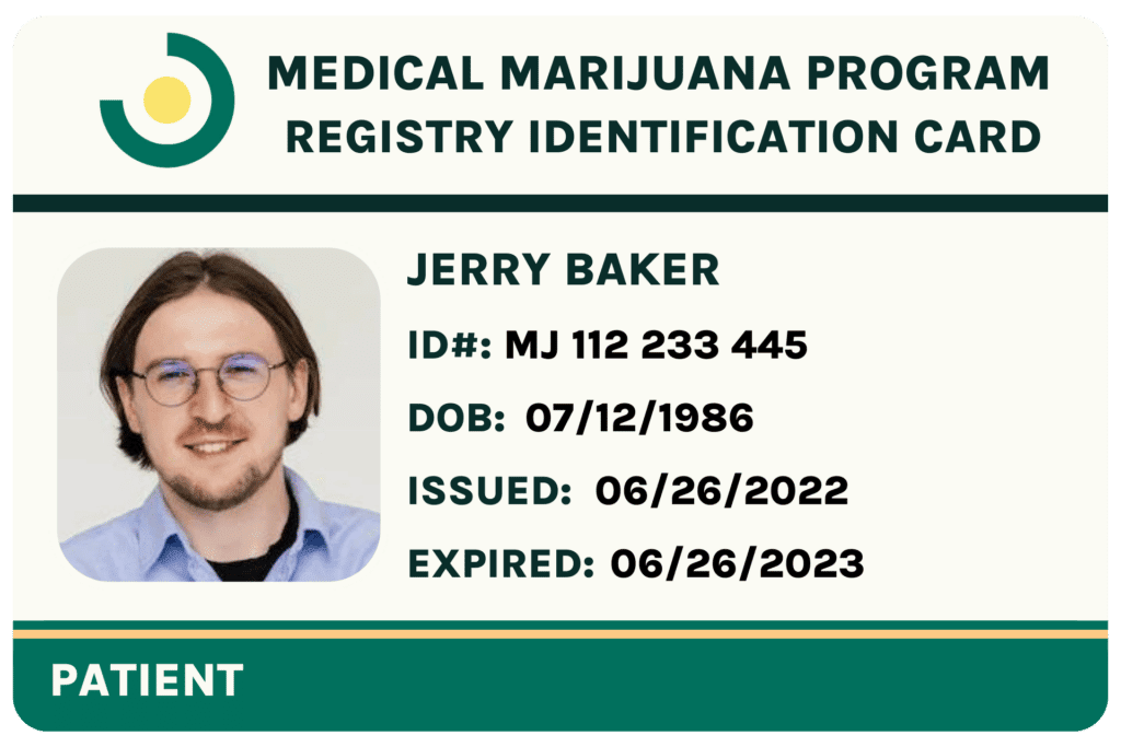 medical marijuana card example on leafy doc