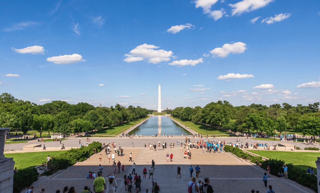 View of the washington monument from the lincoln memorial is a great place to go after you get your medical marijuana card