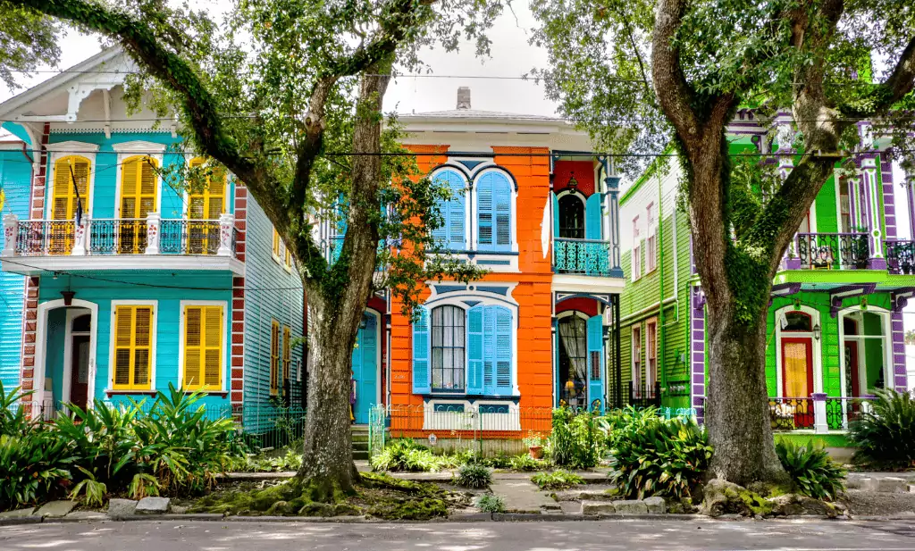 bight colorful row houses in new orleans is a great place to visit after getting your medical card