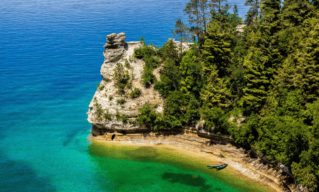 miners castle pictured rocks national lakeshore stone cliff water and trees is a great place to visit after getting your medical card