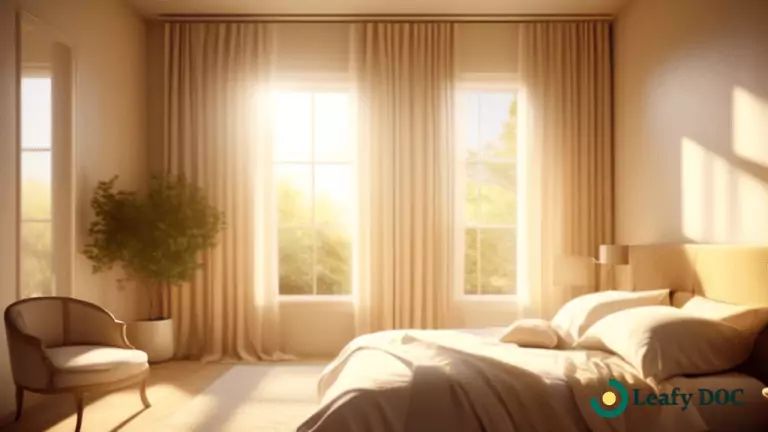 Serene bedroom with golden sunlight showcasing the impact of THC on sleep patterns